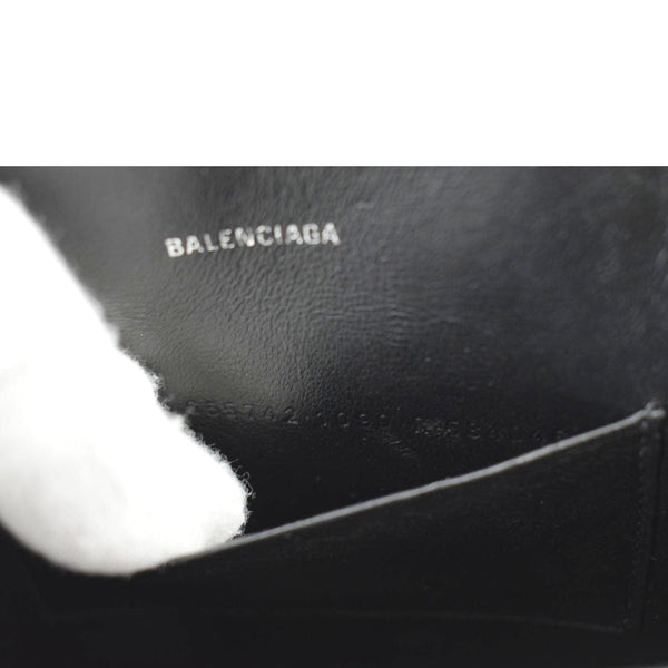 BALENCIAGA Wallet on Chain Leather Shoulder Bag Black