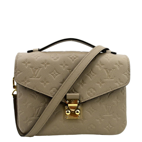 LOUIS VUITTON Metis Pochette Empreinte Leather Crossbody Bag Tourterelle