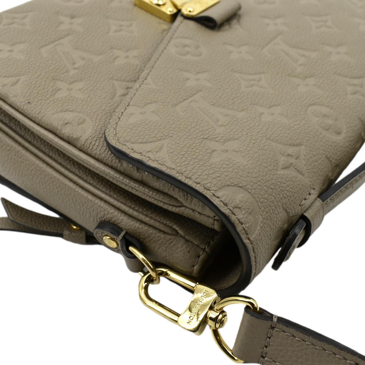 LOUIS VUITTON Metis Pochette Empreinte Leather Crossbody Bag Beige