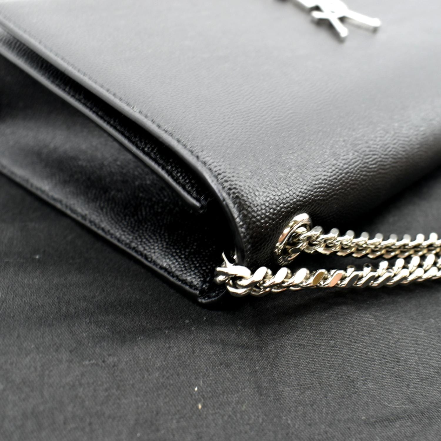 Saint Laurent Kate Small Textured-leather Shoulder Bag - Black
