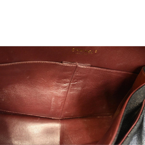 Chanel Classic Jumbo Double Flap Leather Shoulder Bag - inside