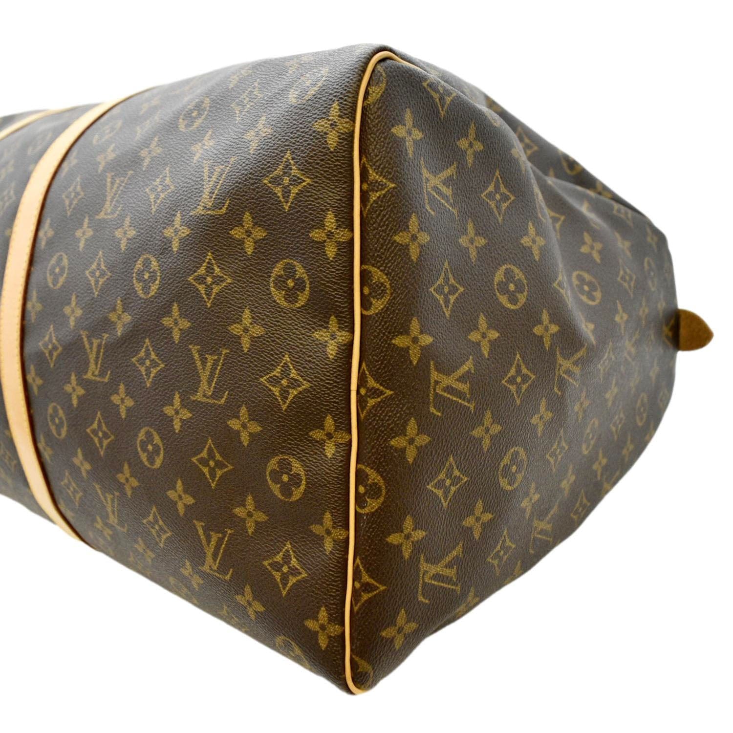 Keepall cloth travel bag Louis Vuitton Brown in Cloth - 19824264