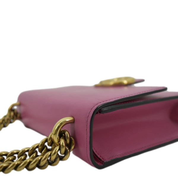 GUCCI Chic Elegance Top Handle Shoulder lather Bag Black  with  left side view