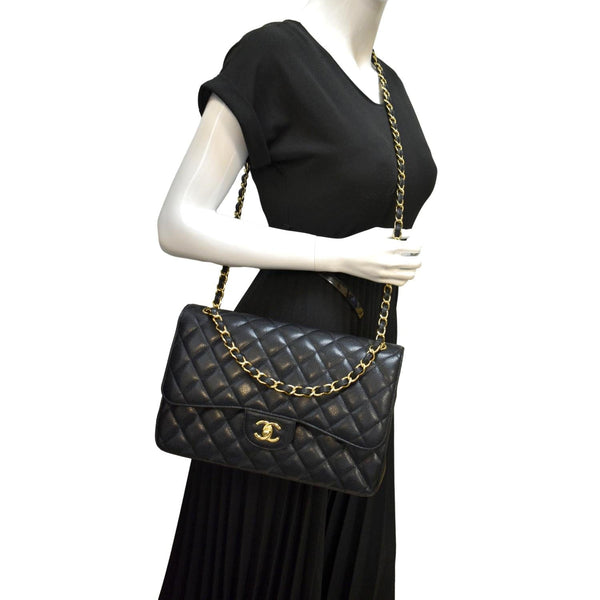 Chanel Classic Jumbo Double Flap Leather Shoulder Bag - Full View