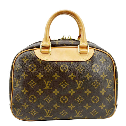 LOUIS VUITTON Trouville PM Monogram Canvas Satchel Bag Brown