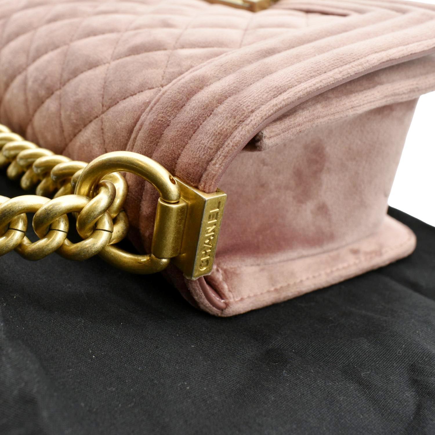 CHANEL Patent Calfskin Quilted Mini Rectangular Flap Pink