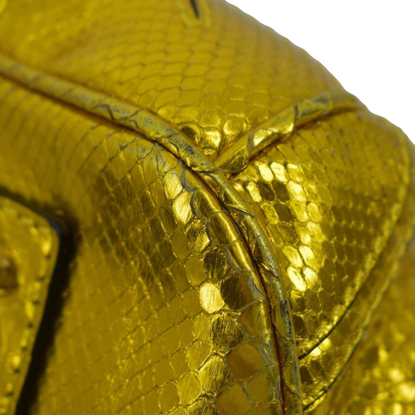 BURBERRY Blaze Nova Check Canvas Satchel Bag Gold