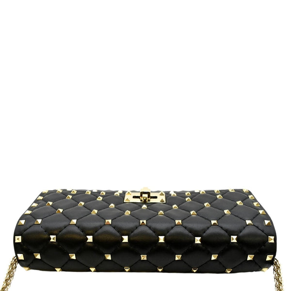 VALENTINO Rockstud Spike Leather Crossbody Bag Black