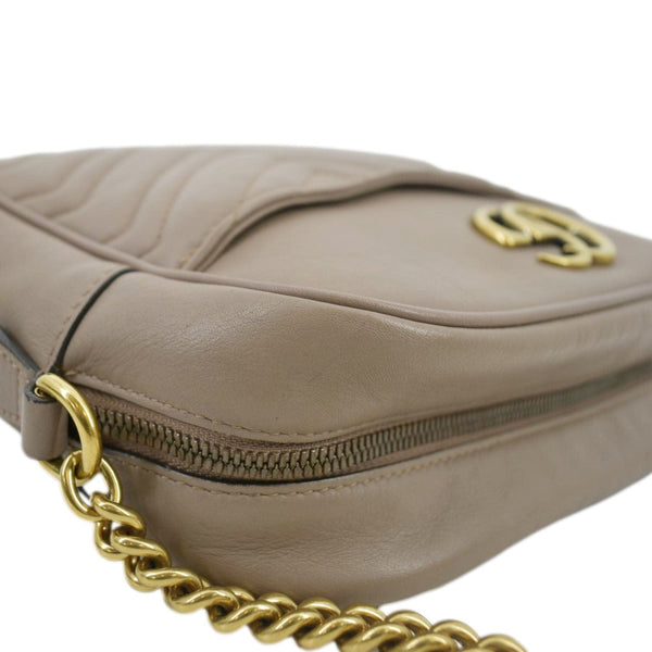 GUCCI GG Marmont Matelasse Leather Crossbody Bag Dust Pink 443499