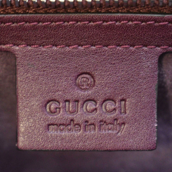 GUCCI Lady Lock Leather Top Handle Satchel Bag Purple Wine 331823