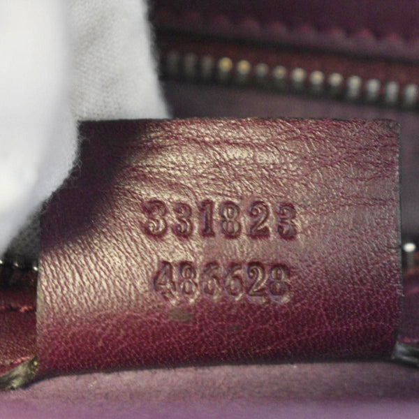GUCCI Lady Lock Leather Top Handle Satchel Bag Purple Wine 331823