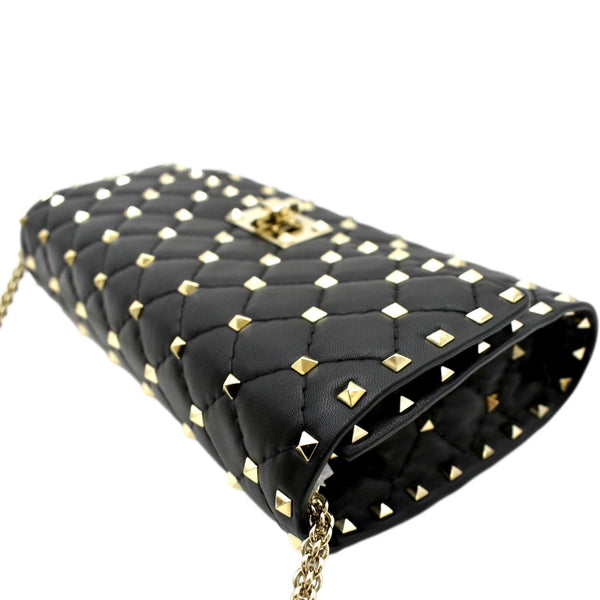 VALENTINO Rockstud Spike Leather Crossbody Bag Black