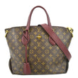 LOUIS VUITTON Flower Zipped Monogram Canvas Tote Bag Brown