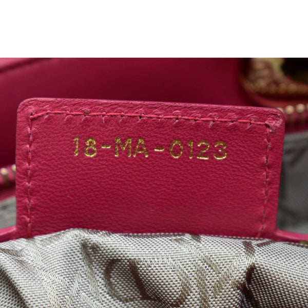 Christian Dior Large Lady Dior Lambskin Shoulder Bag in red color - Number