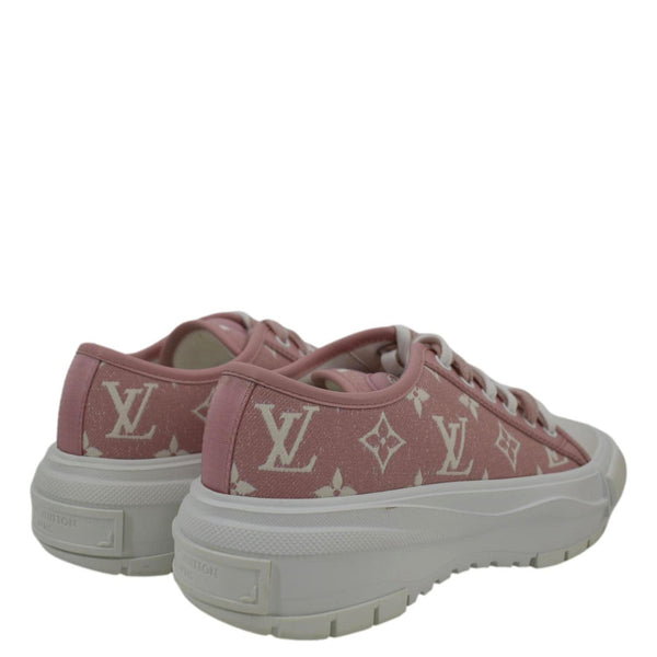 LOUIS VUITTON Squad Trainers Monogram Denim Sneakers Pink Size 37