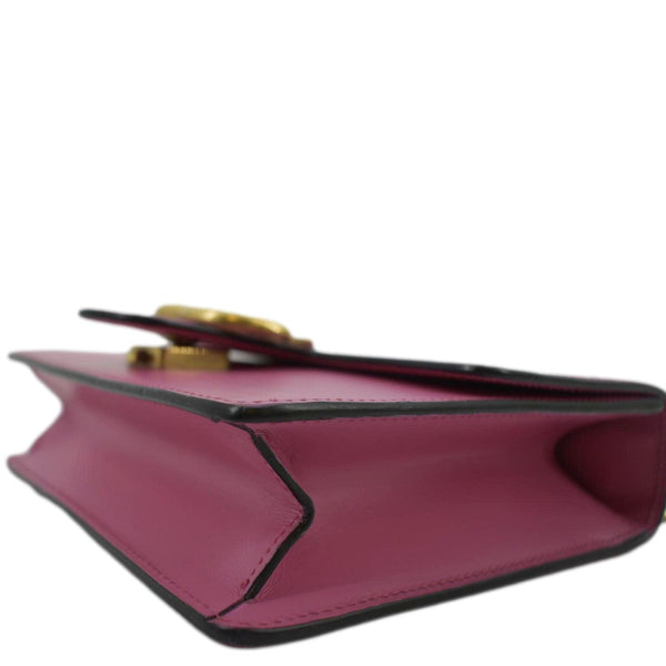 GUCCI Chic Elegance Top Handle Shoulder lather Bag Black  with right side edge view