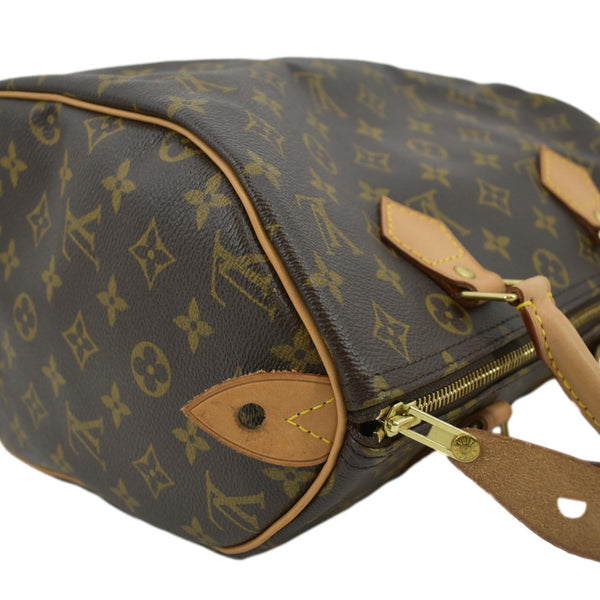 LOUIS VUITTON Speedy 30 Monogram Canvas Satchel Bag Brown