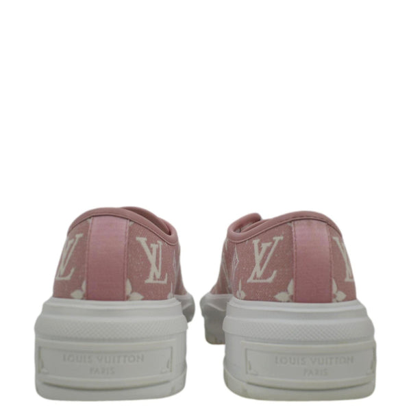 LOUIS VUITTON Squad Trainers Monogram Denim Sneakers Pink Size 37
