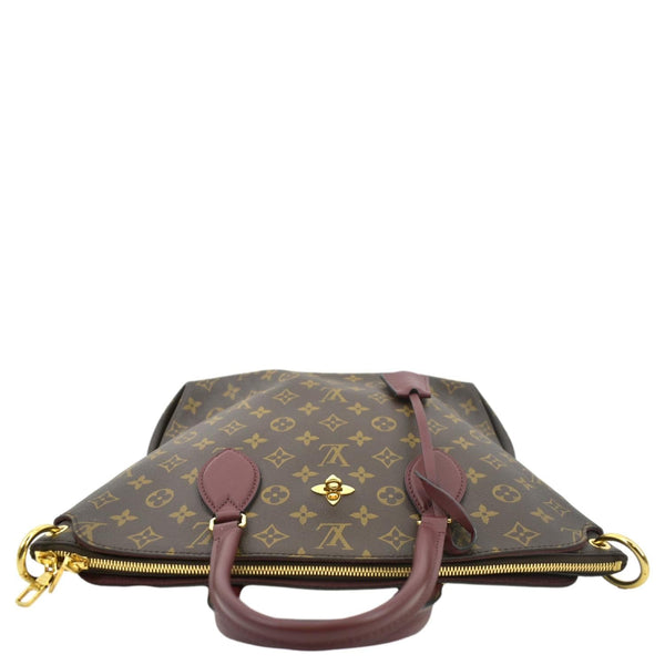 LOUIS VUITTON Flower Zipped Monogram Canvas Tote Bag Brown