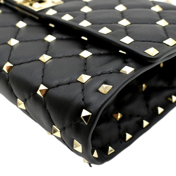 VALENTINO Rockstud Spike Leather Crossbody Bag Black