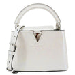 LOUIS VUITTON Capucines Mini Karung Leather Shoulder Bag White