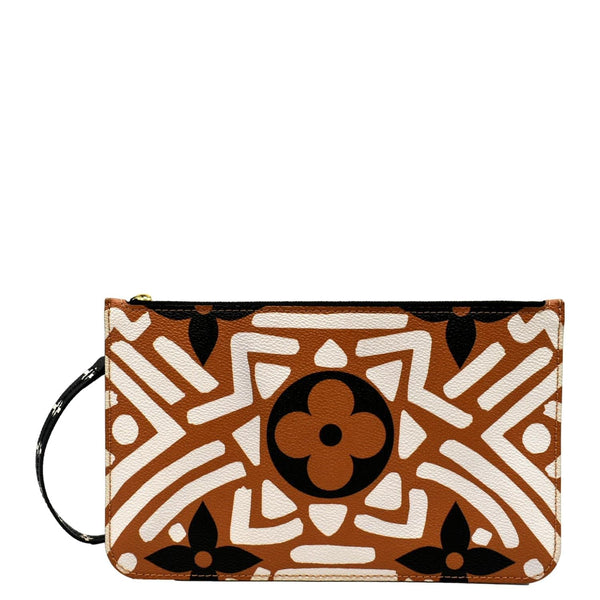 LV Neverfull Crafty Monogram Giant Wristlet Pouch Brown