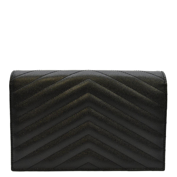 YVES SAINT LAURENT Cassandre Matelasse Chain Wallet Crossbody Bag Black