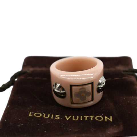 LOUIS VUITTON Resin Flower Ring Pink