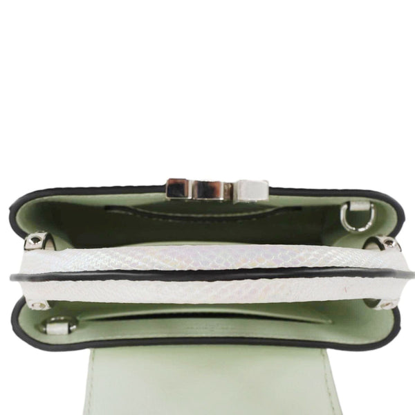 LOUIS VUITTON Capucines Mini Karung Leather Shoulder Bag White