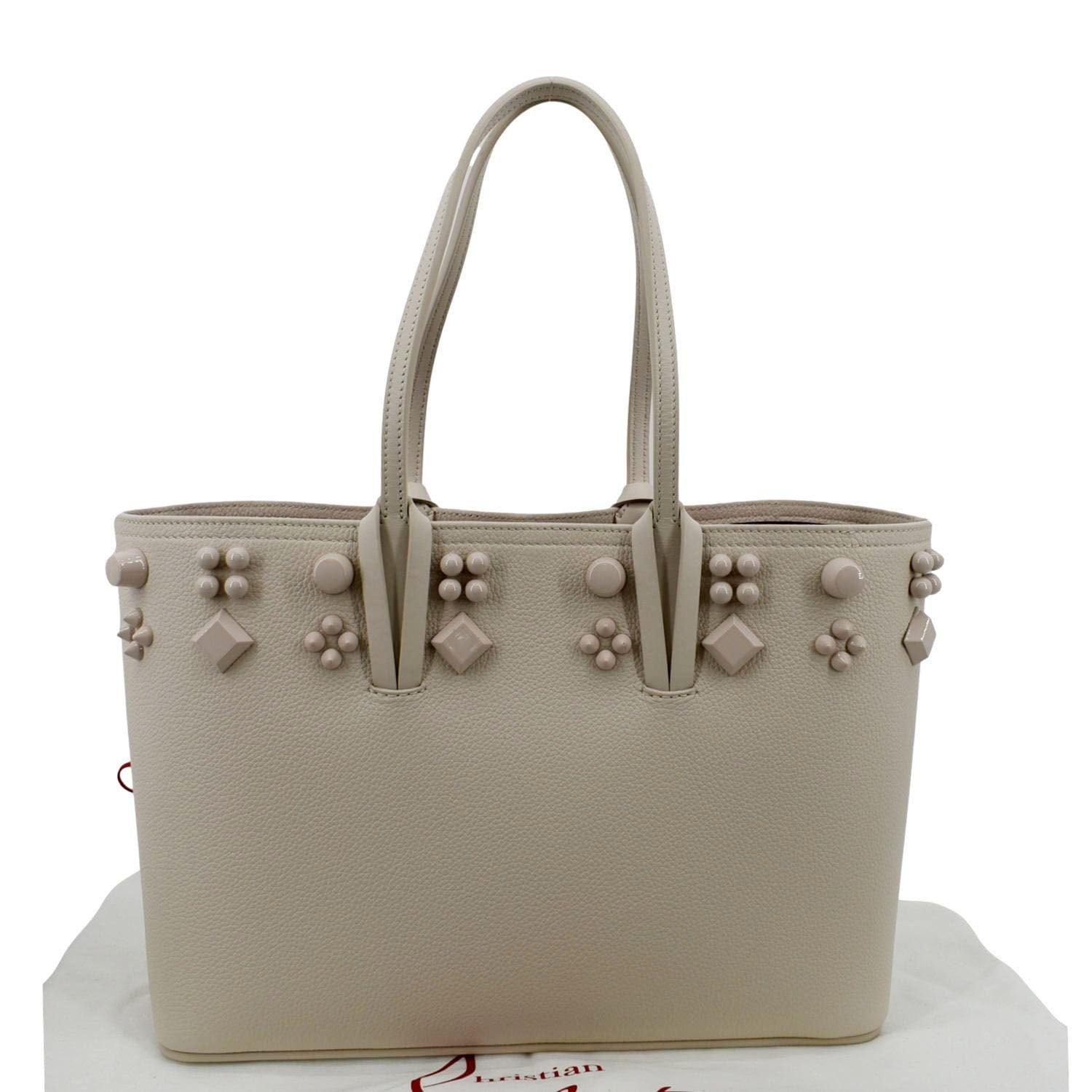 Cabata Small Leather Tote Bag in Beige - Christian Louboutin