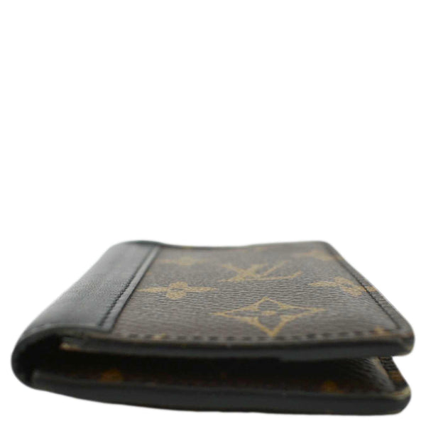 LOUIS VUITTON Pocket Organizer Monogram Canvas Wallet Black/Brown