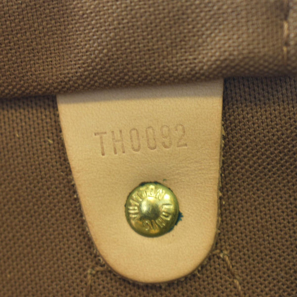 LOUIS VUITTON Speedy 30 Monogram Canvas Satchel Bag Brown