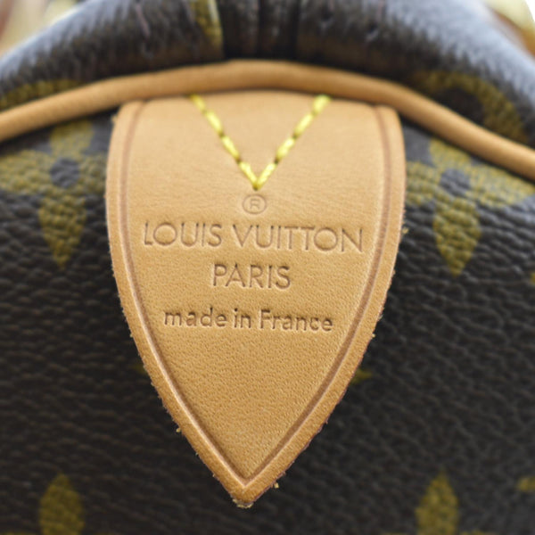 LOUIS VUITTON Speedy 30 Monogram Canvas Satchel Bag Brown