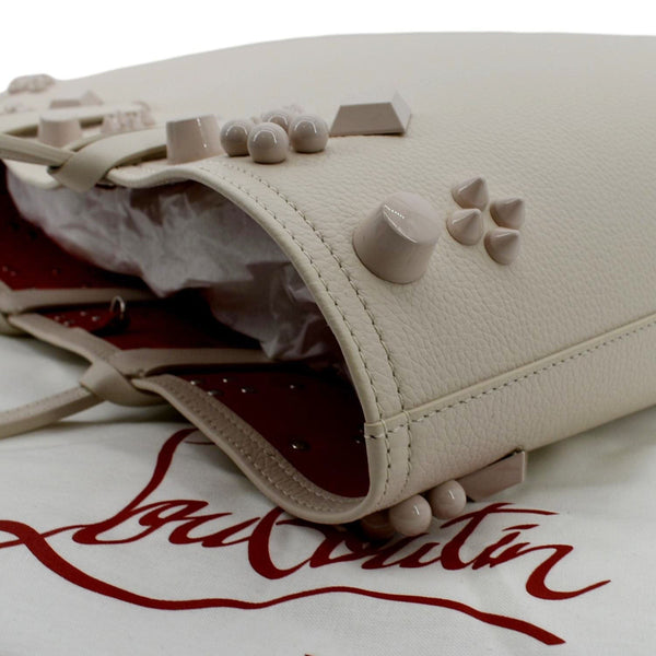 CHRISTIAN LOUBOUTIN Cabata Small Spike Leather Tote Bag Live Beige