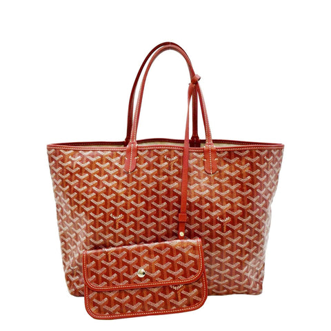 GOYARD Saint Louis PM Chevron Print Canvas Tote Bag Red