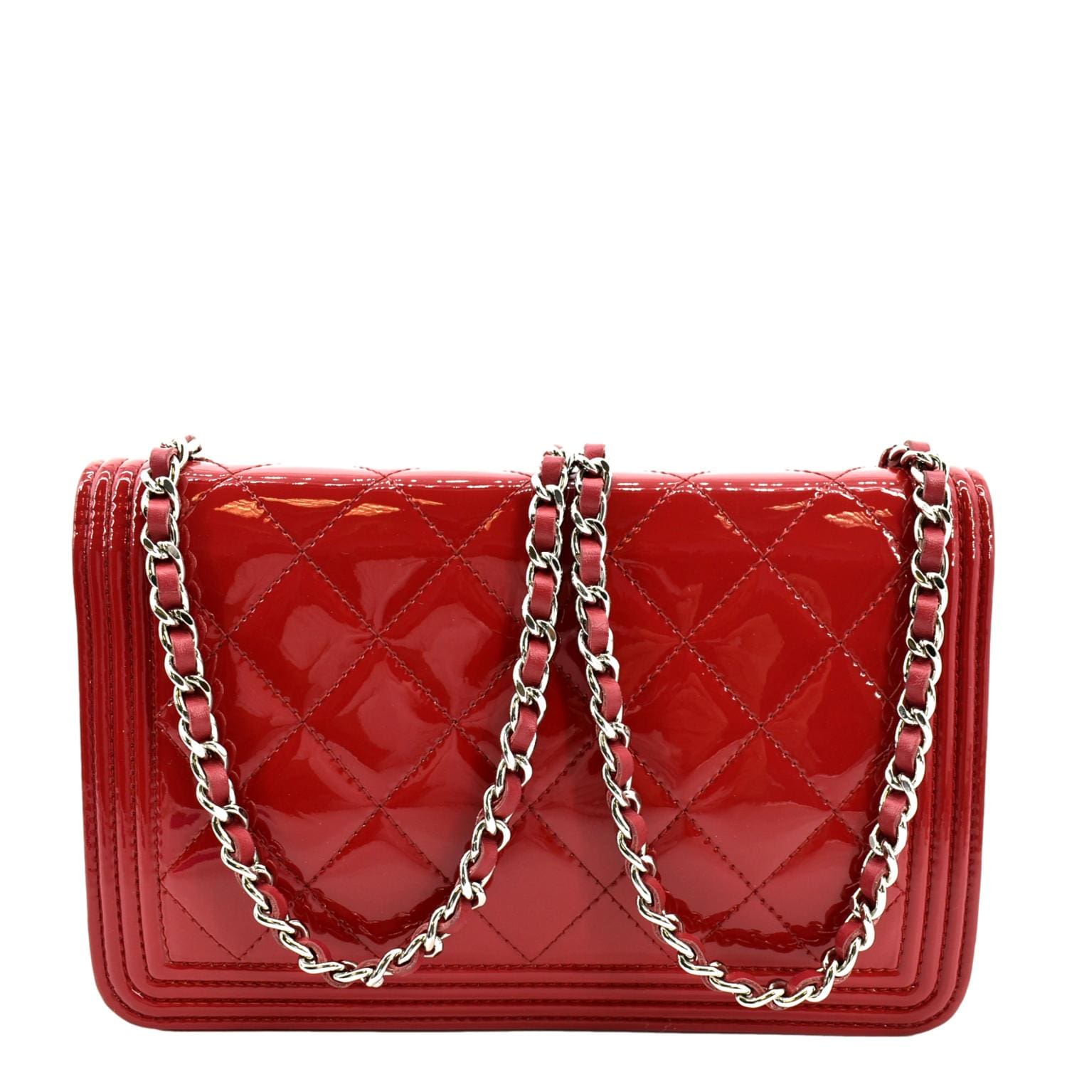 Chanel Lambskin Quilted CC Pearl Crush Wallet on Chain Woc Pink