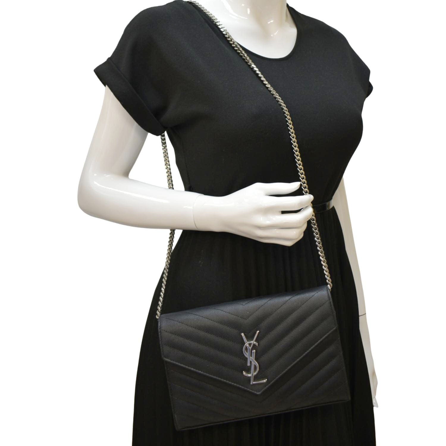 Yves Saint Laurent Cassandre Chain Leather Crossbody Bag