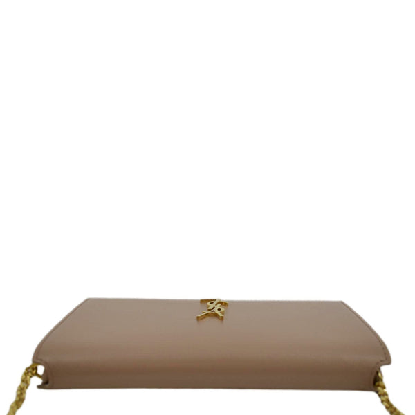 YVES SAINT LAURENT Phone Holder Shoulder Bag Leather Dusty Pink