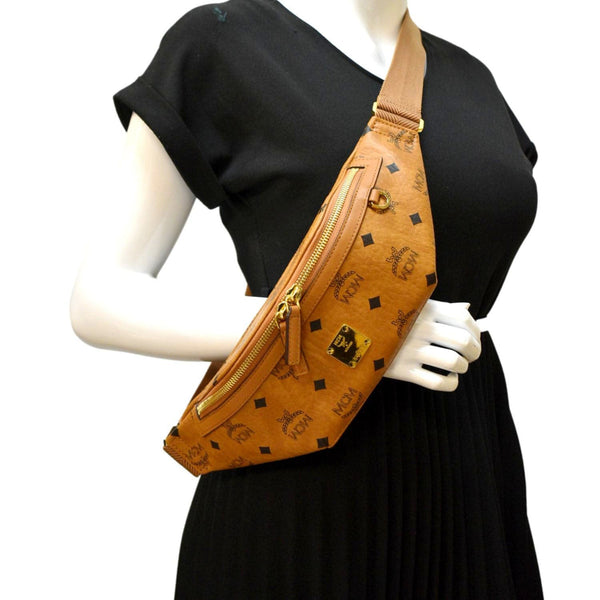 MCM Monogram Visetos Coated Canvas Bumbag Cognac