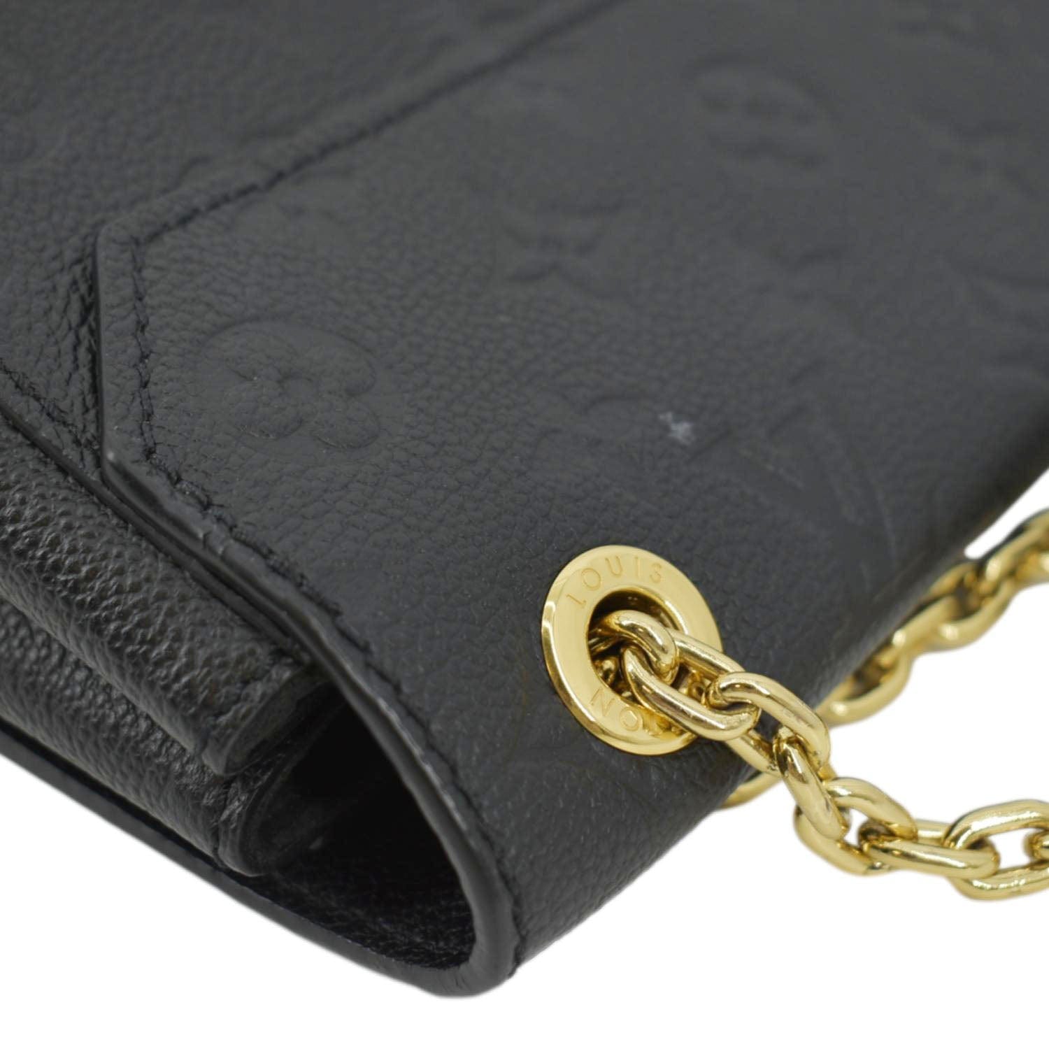 LOUIS VUITTON Vavin Monogram Empreinte Chain Shoulder Bag Black