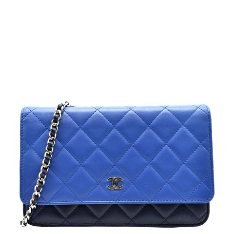CHANEL WOC Quilted Leather Crossbody Wallet Tricolor
