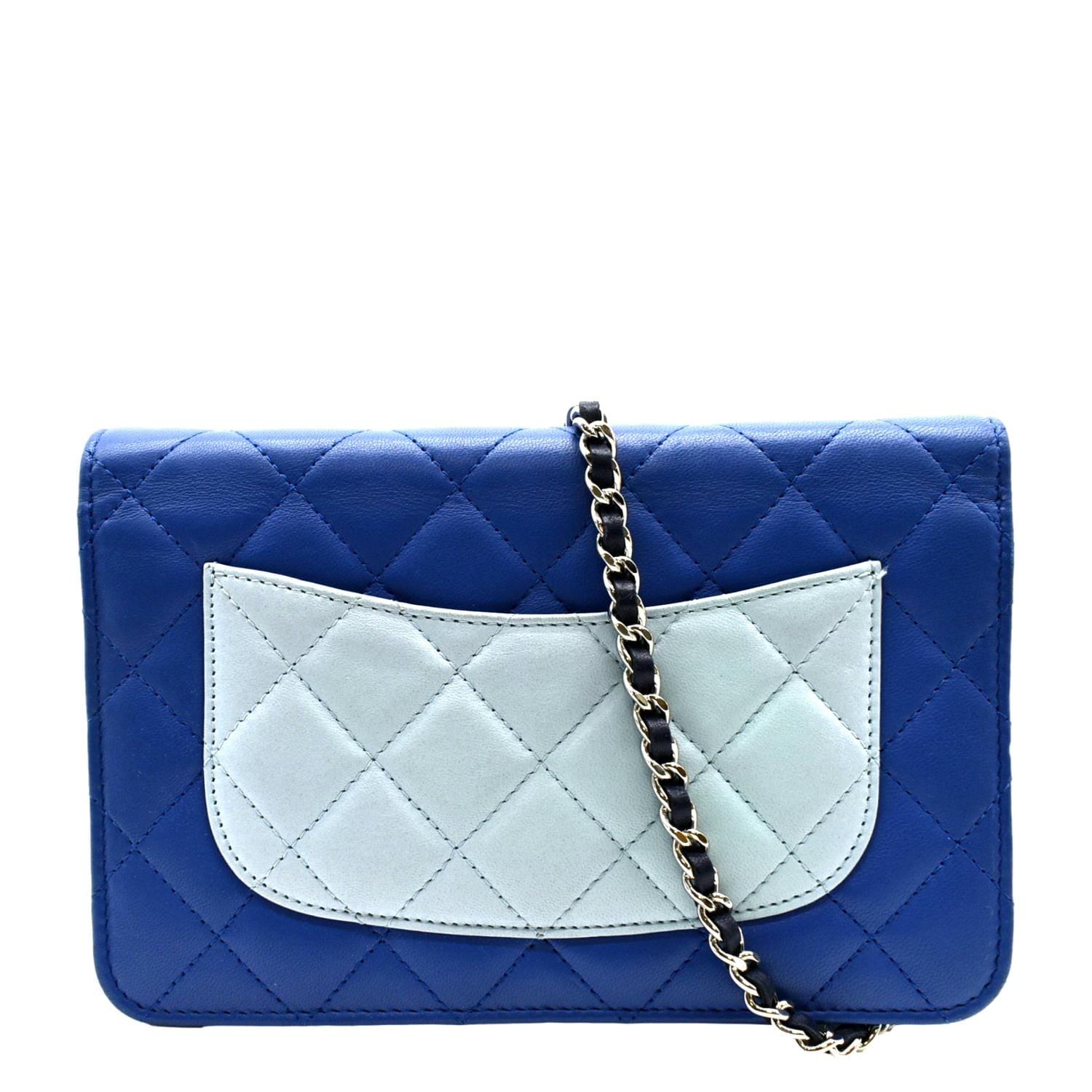 Chanel Woc Quilted Leather Crossbody Wallet Tricolor