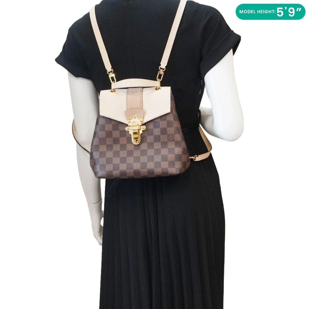 louis vuitton clapton backpack cream LOUIS VUITTON Clapton Damier Ebene Creme Beige Backpack Bag