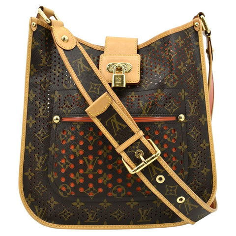 LOUIS VUITTON Perforated Musette Monogram Canvas Crossbody Bag Brown
