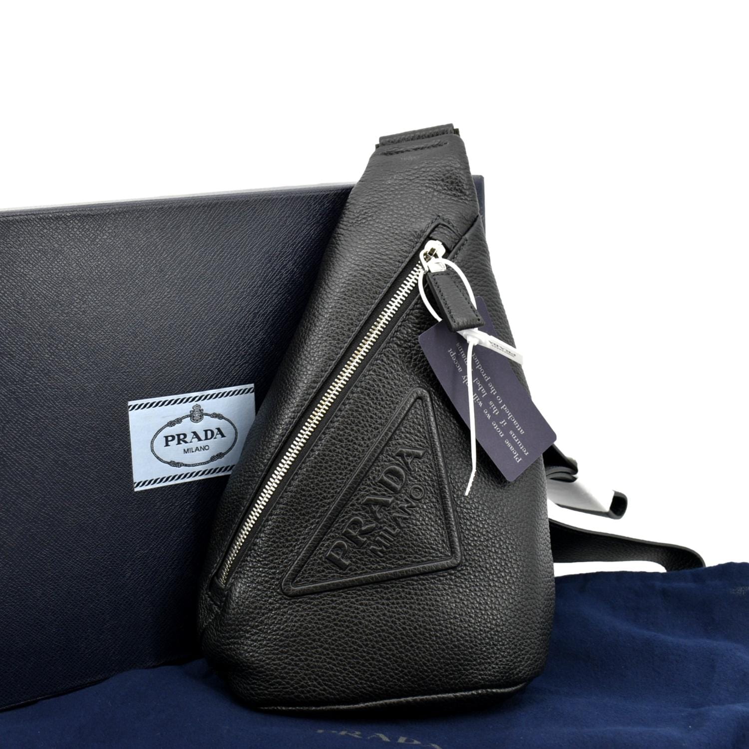 prada triangle logo crossbody bag