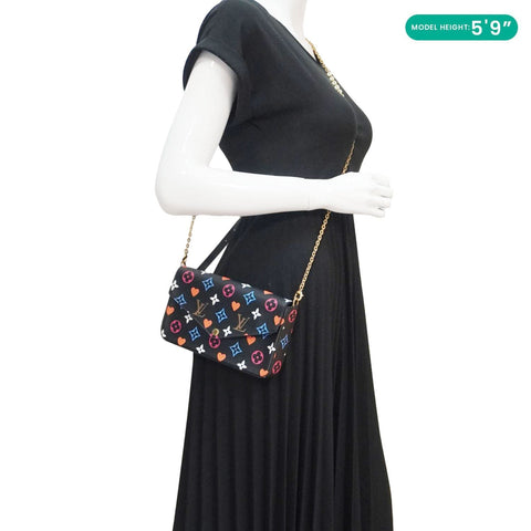 LOUIS VUITTON Pochette Felicie Game On Canvas Crossbody Bag Multicolor