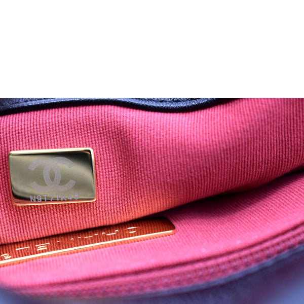 CHANEL 19 Flap Quilted Lambskin Leather Shoulder Bag Black