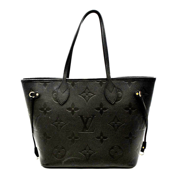 LOUIS VUITTON Neverfull MM Monogram Empreinte Leather Tote Bag Black