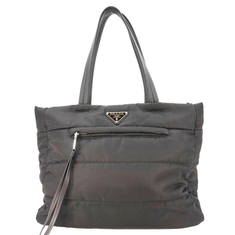 PRADA Tessuto Bomber Nylon Shopping Tote Bag Black