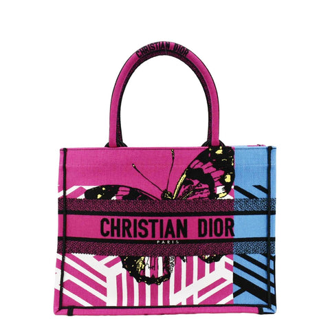 CHRISTIAN DIOR Butterfly Book Canvas Tote bag Pink